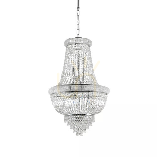 Kontrollera Pendellampa Ideallux Dubai SP10 krom kristall 10xE14 52 cm 215969