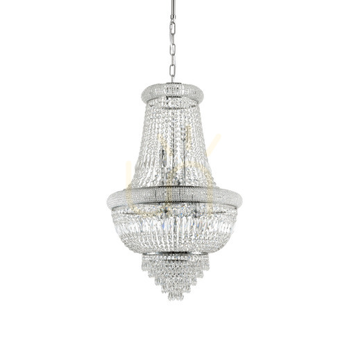 Kontrollera Pendellampa Ideallux Dubai SP10 krom kristall 10xE14 52 cm 215969