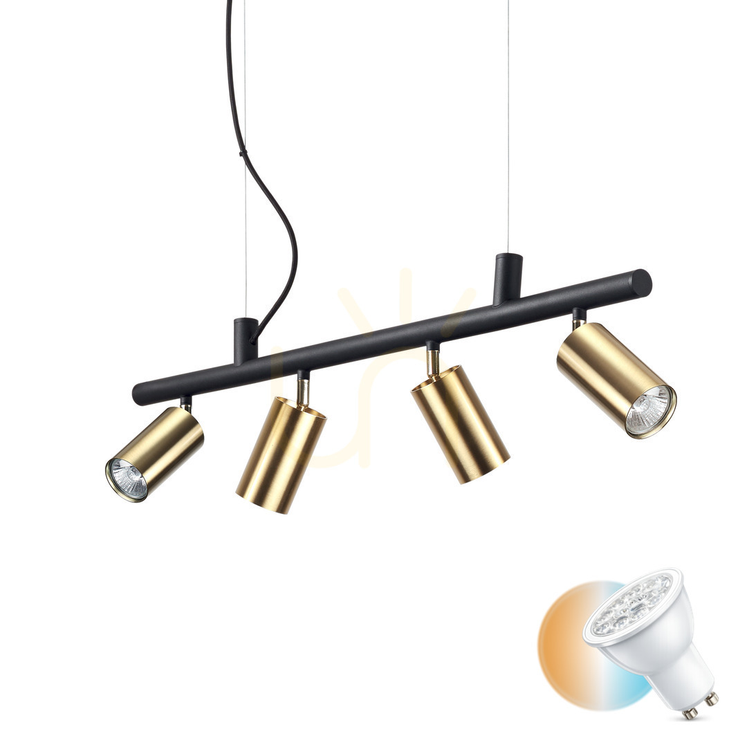 Kontrollera Pendellampa Ideallux DYNAMITE SP4 mässing 4xGU10 76 cm 244624 Pendellampa Ideallux DYNAMITE SP4 mässing 4xGU10 76 cm 244624