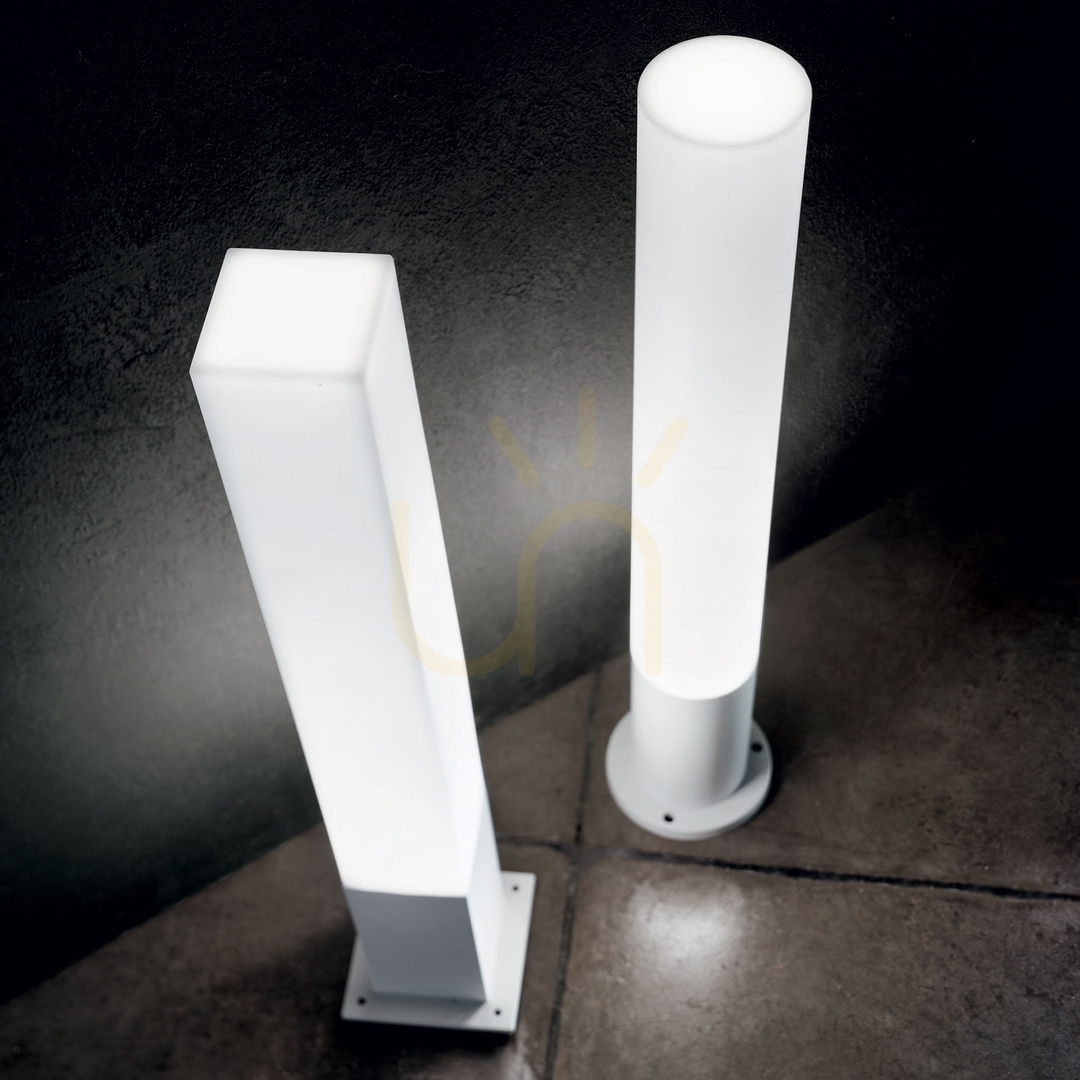 Utsikt Stående utomhuslampa Ideallux EDO PT1 Square vit 79 cm 142999 Stående utomhuslampa Ideallux EDO PT1 Square vit 79 cm 142999