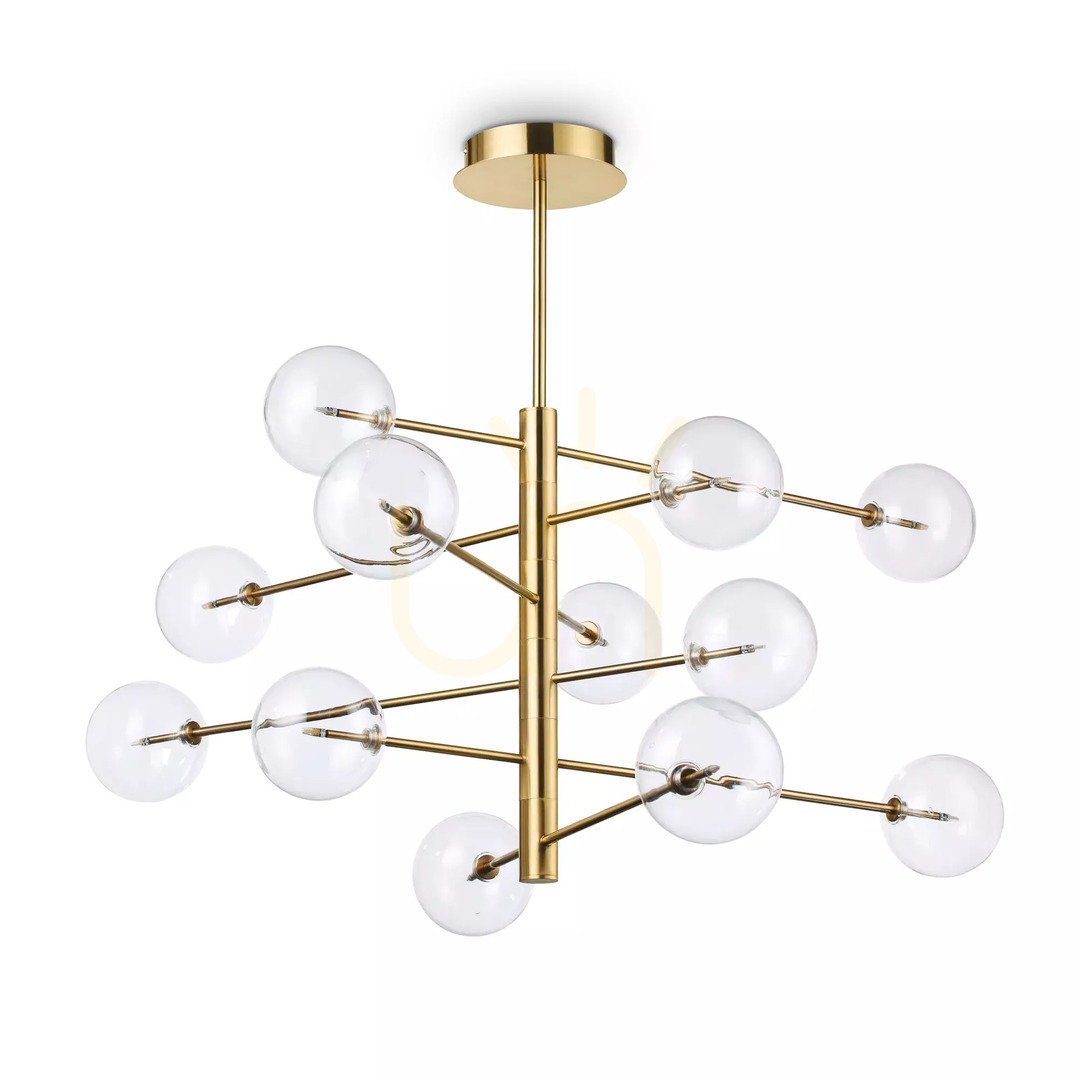 Utsikt Pendellampa Ideallux Equinoxe SP12 mässing 128 cm 200125 Pendellampa Ideallux Equinoxe SP12 mässing 128 cm 200125