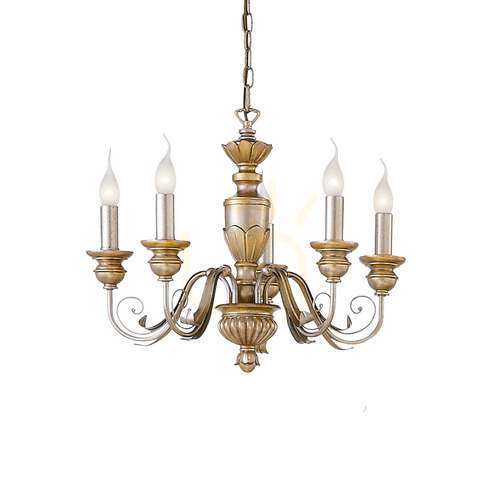 Kontrollera Taklampa Ideallux Firenze SP5 Oro guld 5-ljus 55 cm 020822