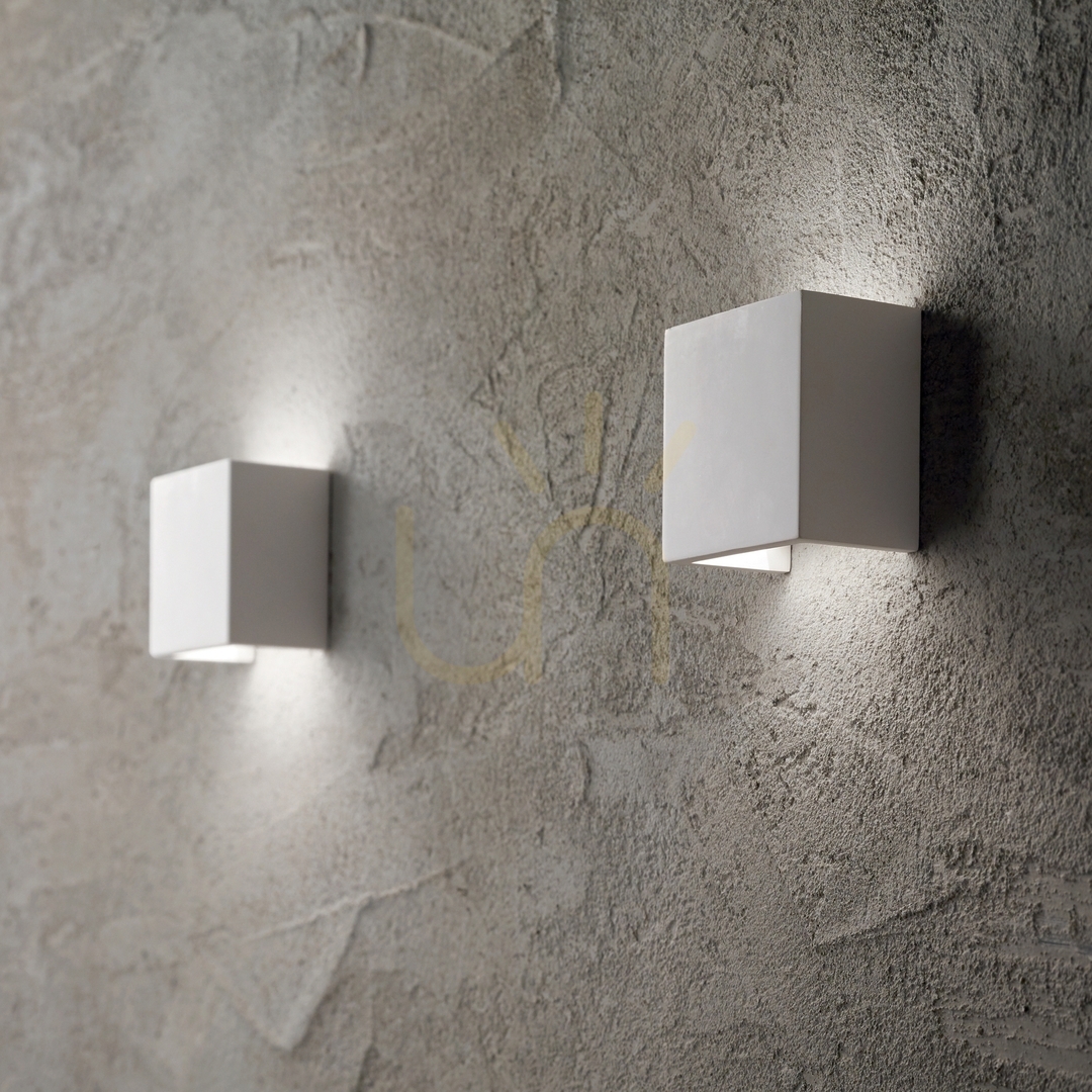 Utsikt Vägglampa Ideallux Flash Gesso AP1 Small vit gips 214672 Vägglampa Ideallux Flash Gesso AP1 Small vit gips 214672