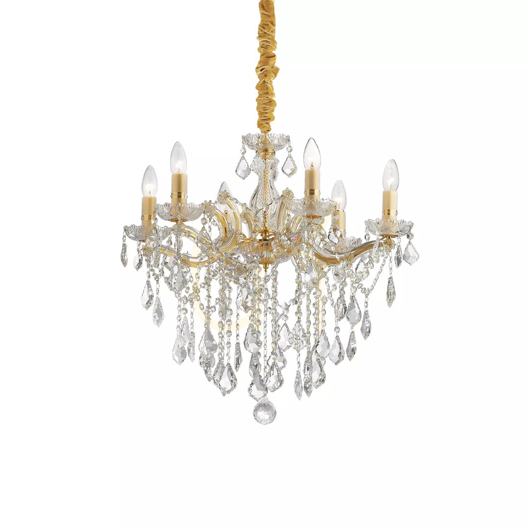 Förhandsvisning Taklampa Ideallux Florian SP6 Cromo krom kristall 60 cm 035628 Taklampa Ideallux Florian SP6 Cromo krom kristall 60 cm 035628