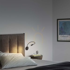 Vägglampa Ideallux Focus svart LED 3,5W flexi 203195 1 Vägglampa Ideallux Focus svart LED 3,5W flexi 203195 small 1