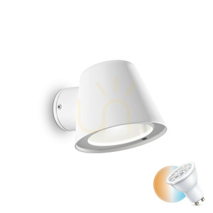 Utomhusvägglampa Ideallux GAS AP1 vit GU10 aluminium 091518 small 0