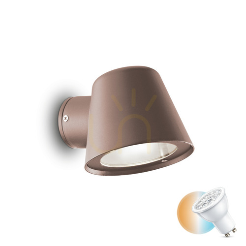 Kontrollera Utomhusvägglampa Ideallux GAS AP1 Coffee brun GU10 213095