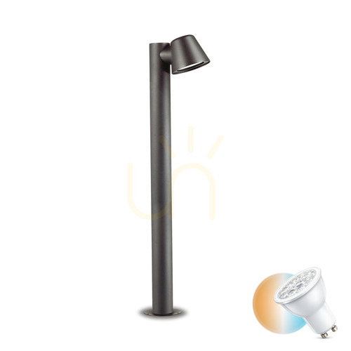 Kontrollera Utomhusstående lampa Ideallux GAS PT1 antracit GU10 80 cm 139470