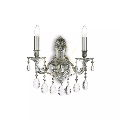 Kontrollera Vägglampa Ideallux Gioconda AP2 Argento silver kristall 2xE14 044910