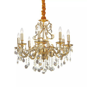 Pendellampa Ideallux Gioconda SP8 Oro guld kristall 8xE14 Ø73 cm 060514 small 1