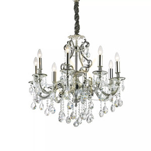 Pendellampa Ideallux Gioconda SP8 Oro guld kristall 8xE14 Ø73 cm 060514 small 2