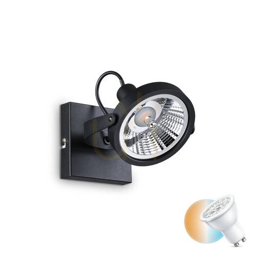 Kontrollera Plafond Ideallux GLIM PL1 svart GU10 200231