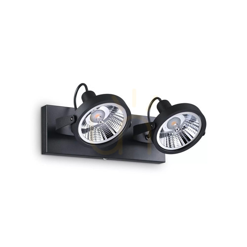 Kontrollera Plafond Ideallux GLIM PL2 svart metall GU10 2-ljus 200248