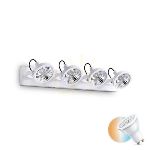 Kontrollera Plafond Ideallux GLIM PL4 BIANCO vit 4xGU10 200217