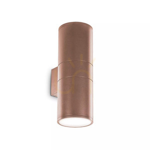 Ideal Lux Gun AP2 Big Grigio grå vägglampa för utomhusbruk, aluminium och Pyrexglas, 2×E27, IP54, 163604 small 2