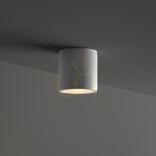Kontrollera Takplafond Ideallux GUN PL1 BIANCO vit utomhuslampa 11 cm 122663