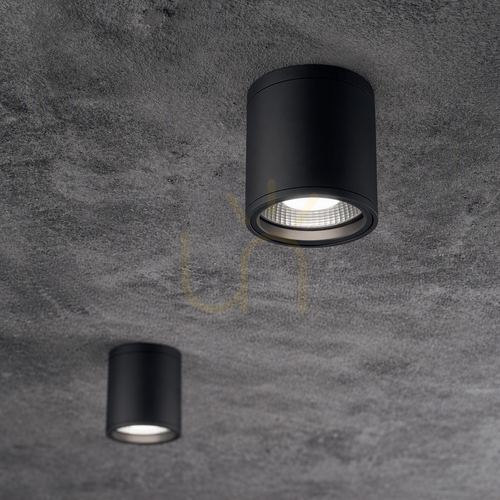Kontrollera Utomhusplafond Ideallux GUN PL1 Nero svart 11 cm GU10 122687