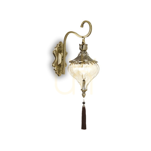 Kontrollera Vägglampa Ideallux Harem AP1 champagne mässing glas 115962