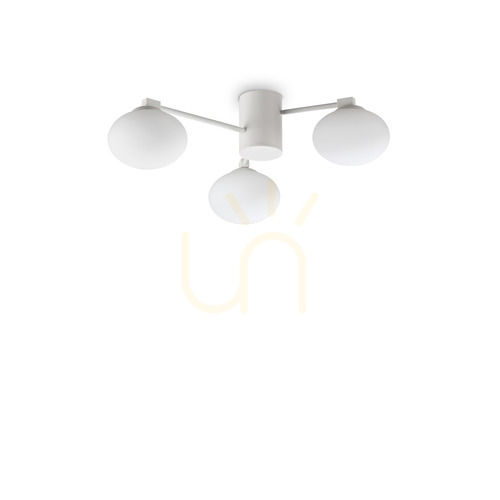 Kontrollera Plafond Ideallux Hermes PL3 D60 vit 322667