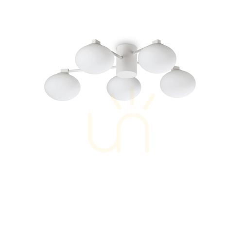 Kontrollera Plafond Ideallux HERMES PL5 D60 vit 322698