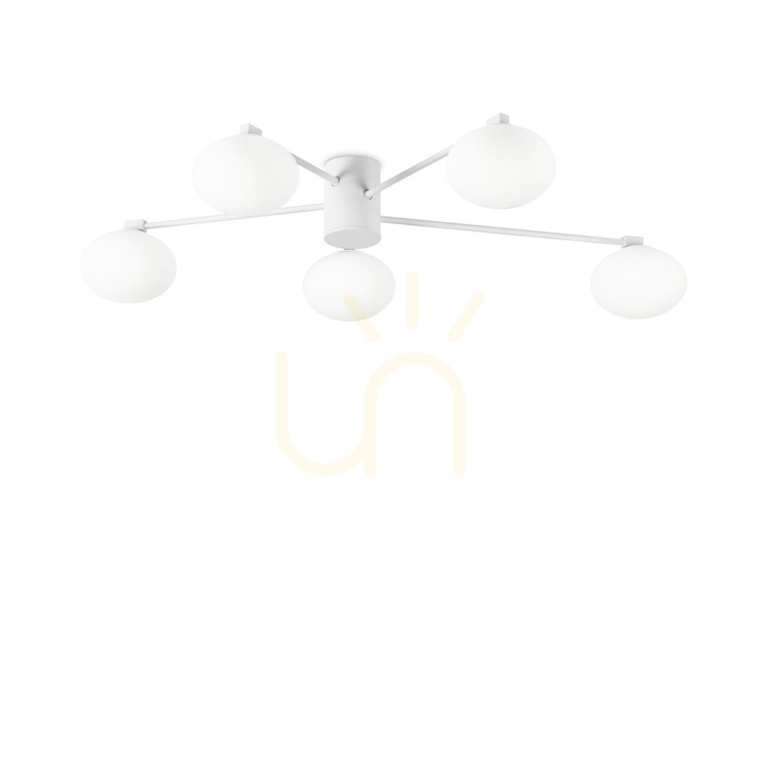 Kontrollera Plafond Ideallux HERMES PL5 D90 vit 316680 Plafond Ideallux HERMES PL5 D90 vit 316680
