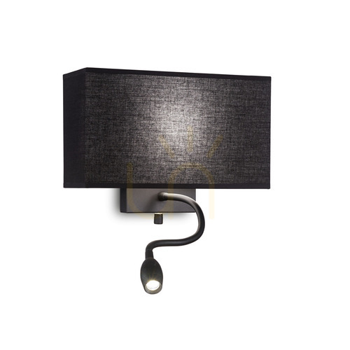 Kontrollera Vägglampa Ideallux Hotel AP2 All Black svart 215709