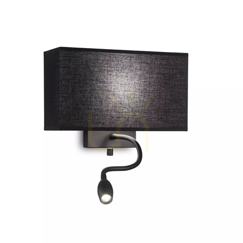 Kontrollera Vägglampa Ideallux HOTEL AP2 vit metall/tyg 32 cm 215693