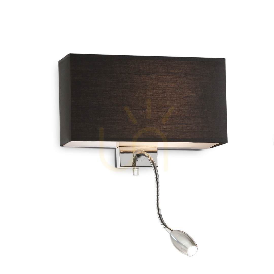 Kontrollera Vägglampa Ideallux HOTEL AP2 Nero svart krom 035956 Vägglampa Ideallux HOTEL AP2 Nero svart krom 035956
