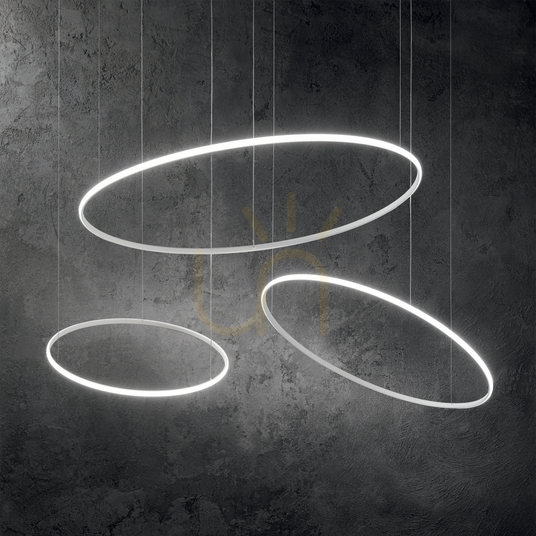 Utsikt Pendellampa Ideallux HulaHoop SP D100 vit LED 46W 258751 Pendellampa Ideallux HulaHoop SP D100 vit LED 46W 258751