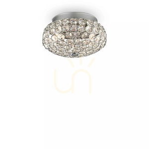 Plafond Ideallux King PL3 Cromo krom kristall 25,5 cm 075389 small 1