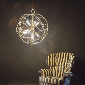 Pendellampa Ideallux KONSE SP1 guld metall Ø40 cm 155968 small 2