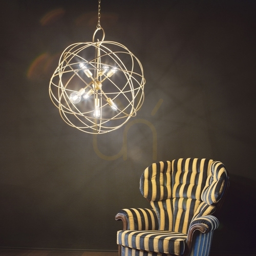 Kontrollera Pendellampa Ideallux KONSE SP7 guld 80 cm 156033
