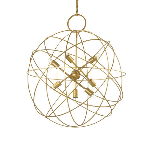 Kontrollera Pendellampa Ideallux KONSE SP7 guld 80 cm 156033