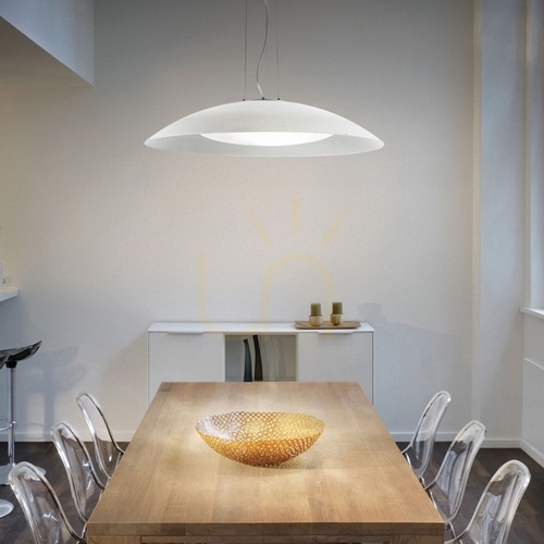 Kontrollera Taklampa Ideallux Lena SP3 D64 Vit Glas 3xE27 Ø64 cm 035727