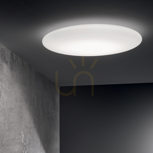 Kontrollera Plafond Ideallux Level D40 vit LED 22W glas metall 261164
