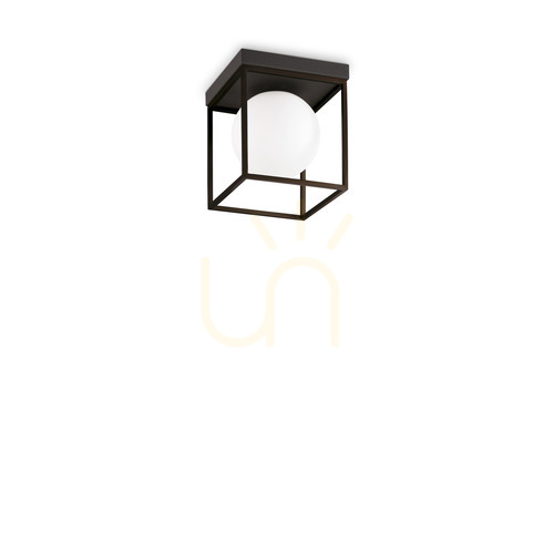 Kontrollera Plafond Ideallux Lingotto PL1 Nero svart glas metall 18,5 cm 327853