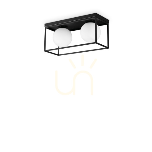 Kontrollera Plafond Ideallux Lingotto PL2 Nero svart 304137