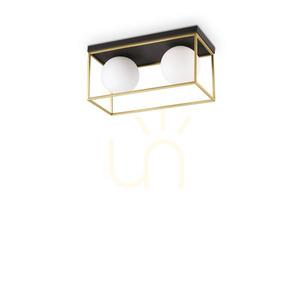 Plafond Ideallux Lingotto PL2 mässing glas 45,5 cm 198149 small 0