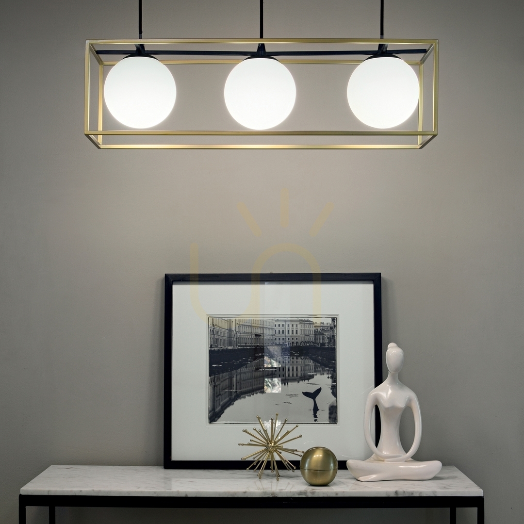 Utsikt Pendellampa Ideallux LINGOTTO SP3 OTTONE mässing 3-ljus 198125 Pendellampa Ideallux LINGOTTO SP3 OTTONE mässing 3-ljus 198125