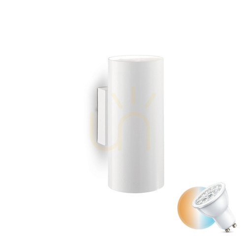 Kontrollera Vägglampa Ideallux LOOK AP2 BIANCO vit GU10 2-ljus 096018