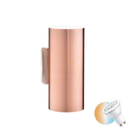 Kontrollera Vägglampa Ideallux LOOK AP2 koppar GU10 2x28W 164847