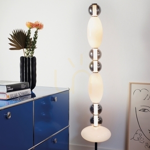 Stående lampa Ideallux LUMIERE vit glas/metall LED 58W 155 cm 314198 small 1