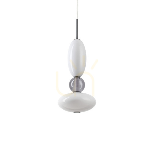Kontrollera Pendellampa Ideallux Lumiere 1 SP vit glas 28 cm LED 27W 314143
