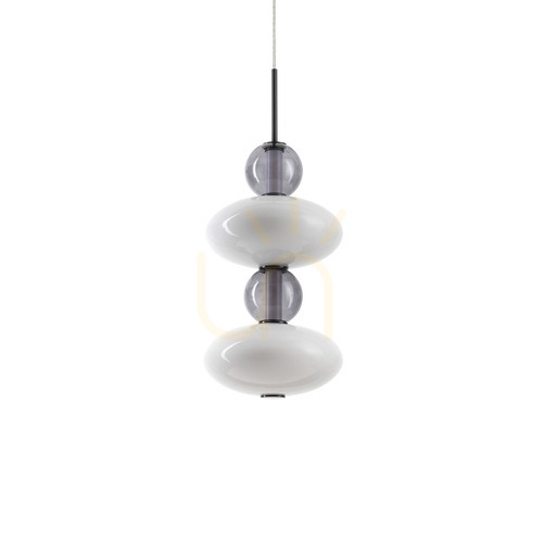 Kontrollera Pendellampa Ideallux Lumiere vit glas/metall LED 34W Ø28 cm 314167