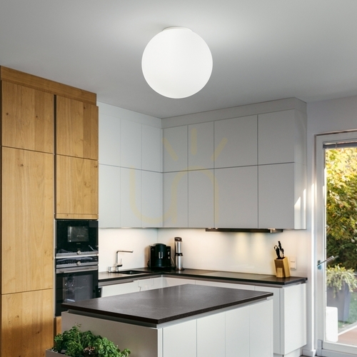 Kontrollera Plafond Ideallux MAPA BIANCO PL1 D40 vit glas metall 059839