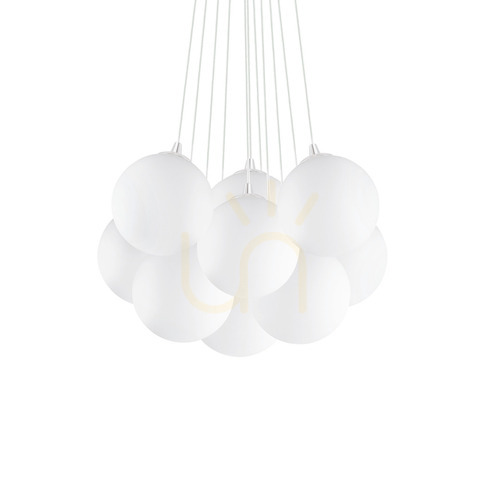 Kontrollera Pendellampa Ideallux MAPA PLUS SP11 vit glas metall 131924