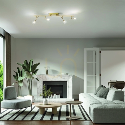 Kontrollera Plafond Ideallux Maracas PL6 mässing 200361