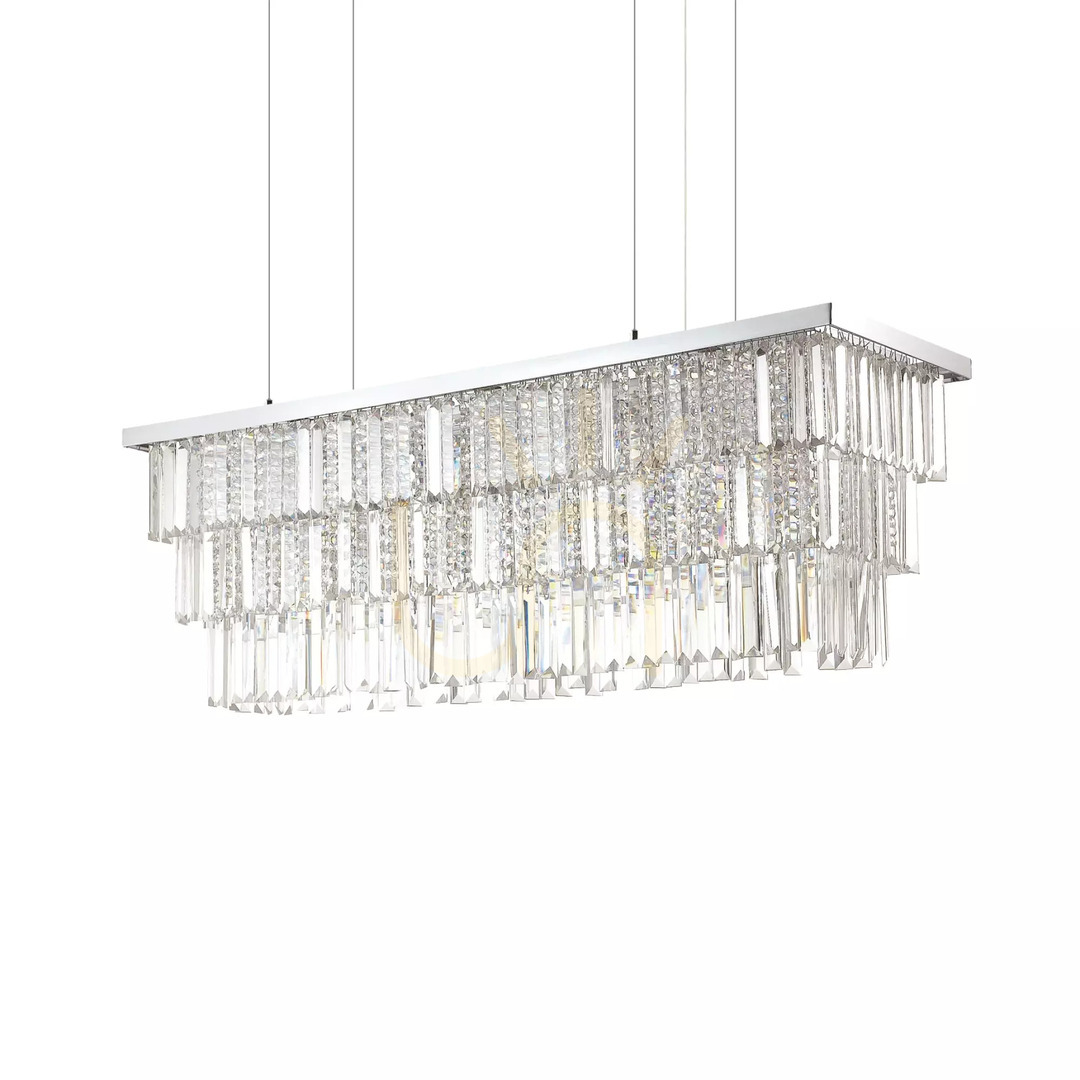 Utsikt Taklampa Ideallux MARTINEZ SP8 CROMO krom kristall 8xE14 166360 Taklampa Ideallux MARTINEZ SP8 CROMO krom kristall 8xE14 166360
