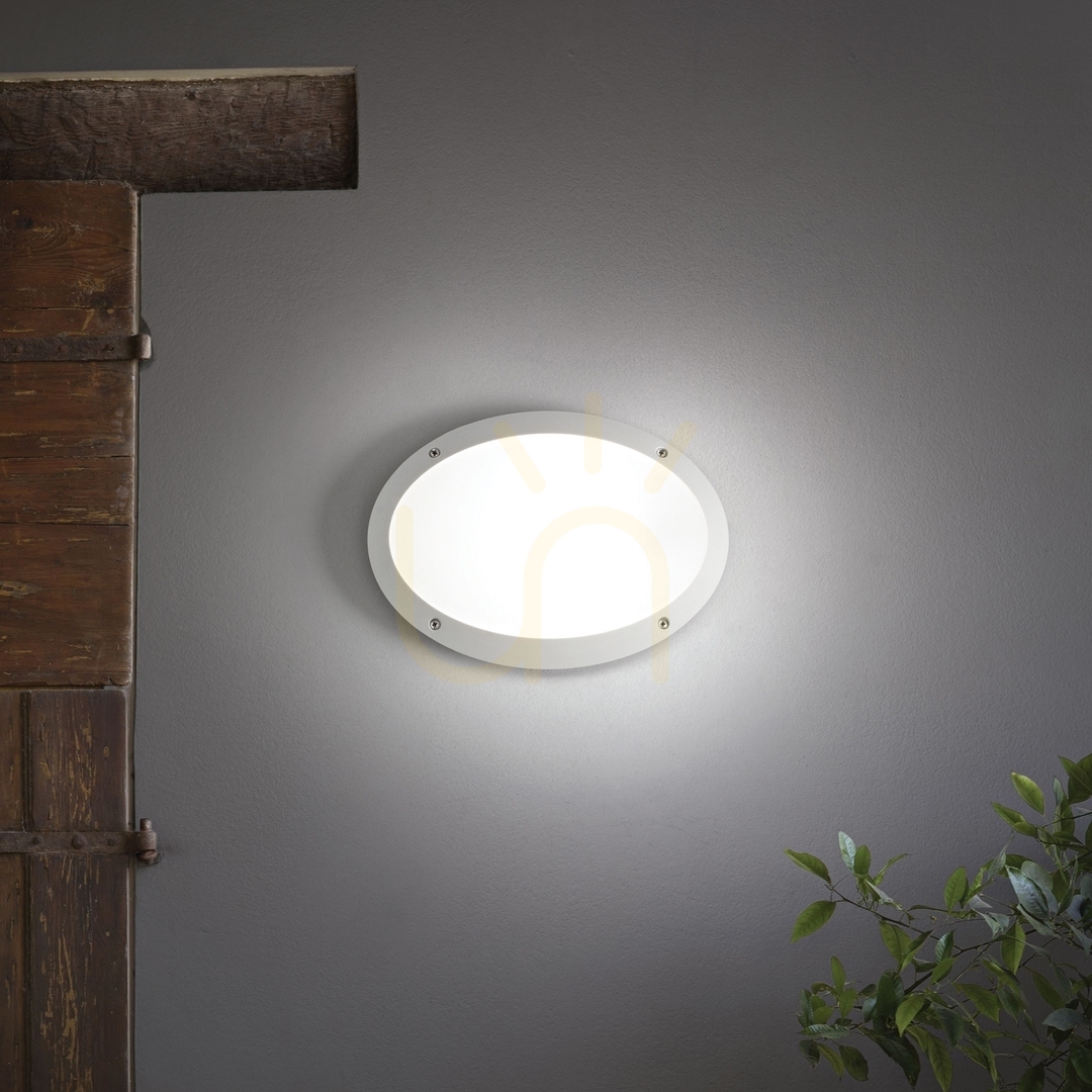 Utsikt Utomhus vägglampa Ideallux POLAR vit E27 33 cm 096711 Utomhus vägglampa Ideallux POLAR vit E27 33 cm 096711