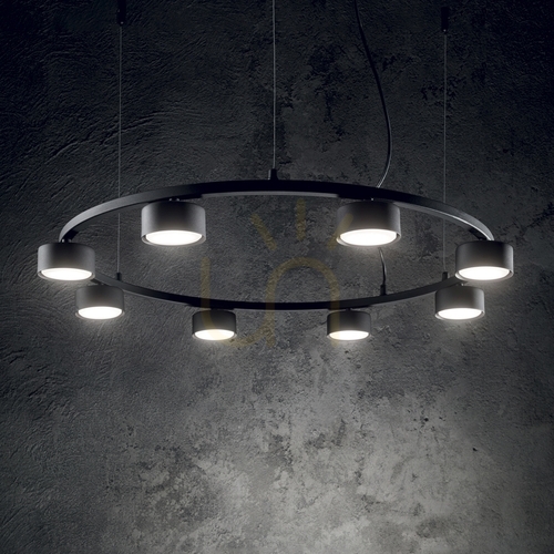 Kontrollera Pendellampa Ideallux Minor Round SP5 svart 50 cm metall 235516